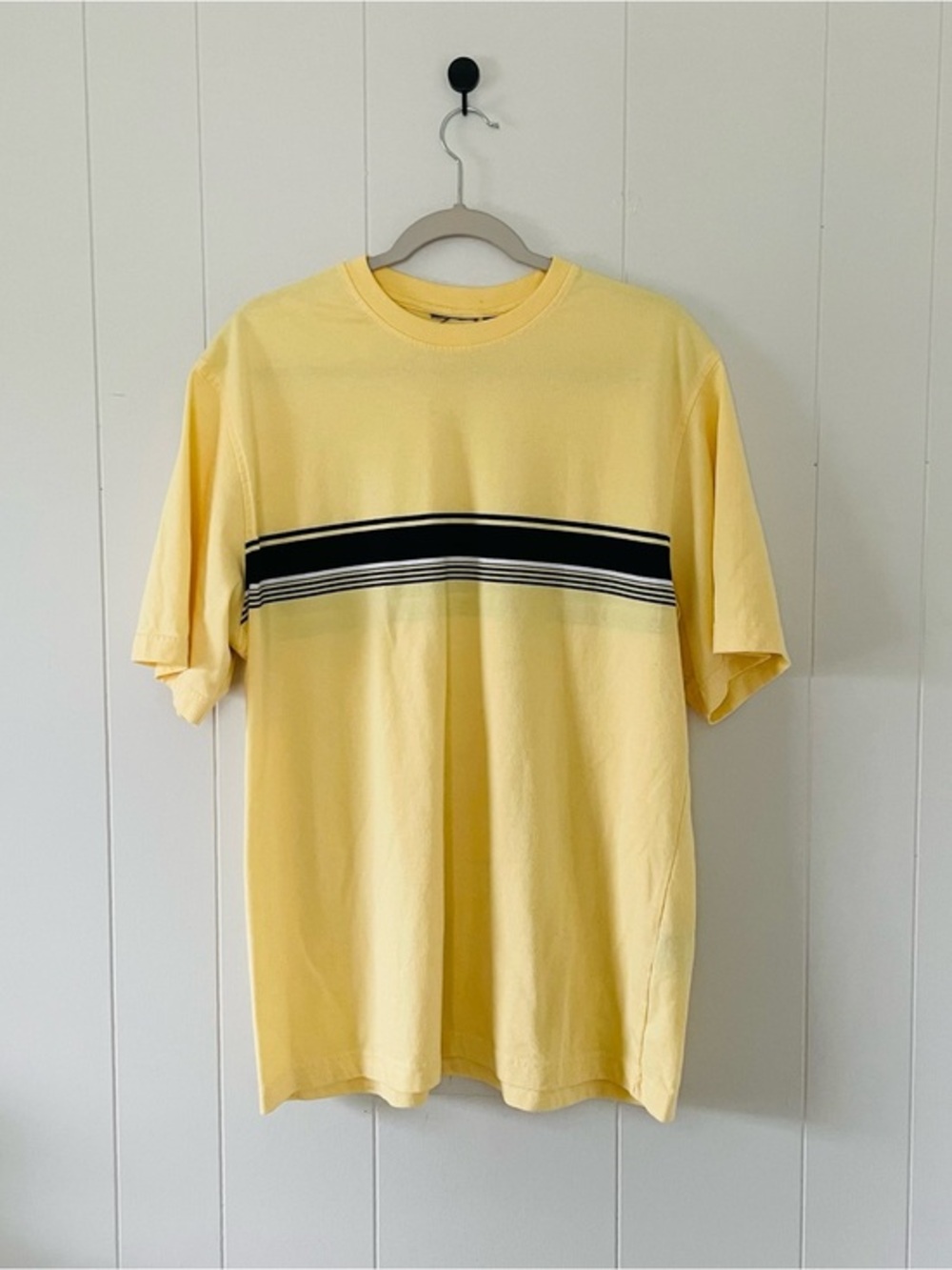 Men's Yellow Stripe Crewneck T-Shirt